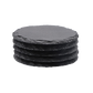 Stone Slate Coaster Round Black 5pcs