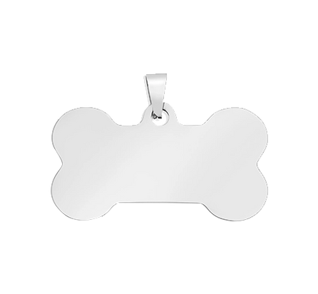 🎁 Silver Stainless Steel Blank Dog Bone Pet Tag (10pcs) (100% off)