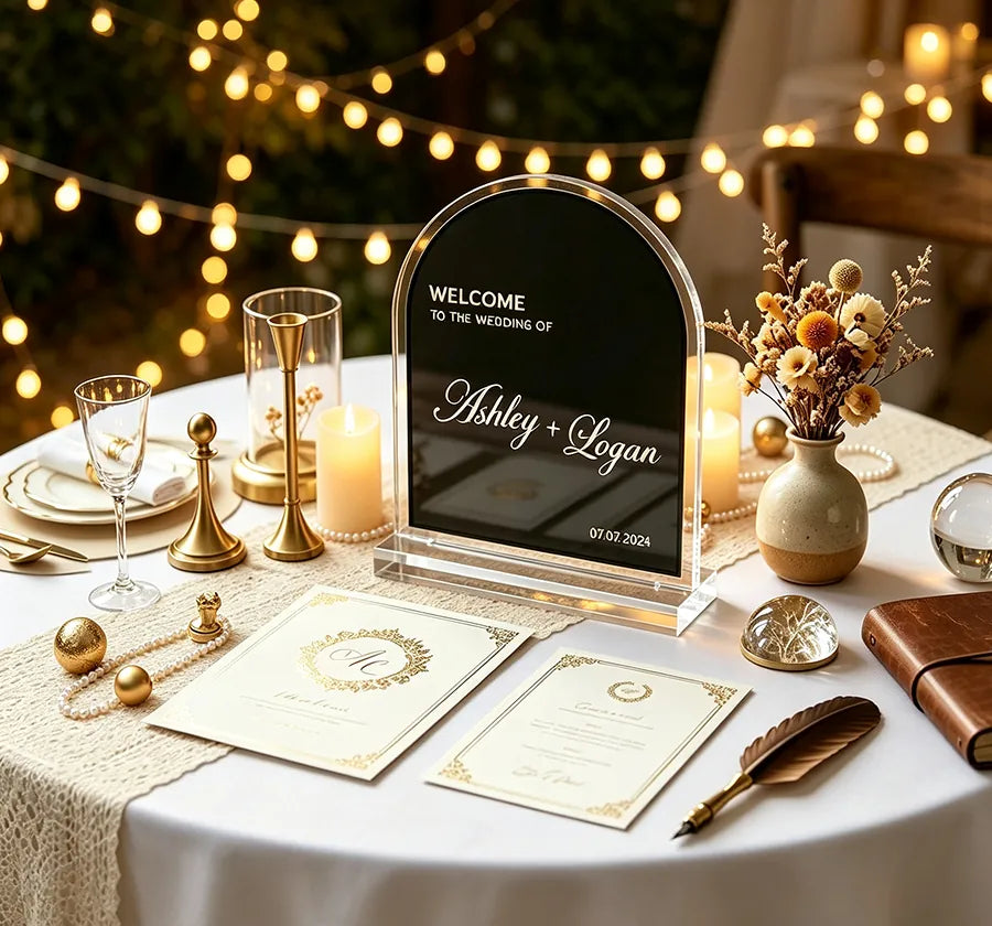 Wedding signage and event display laser customization application